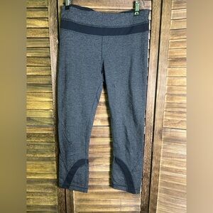 Lululemon Run Inspire Crop II Giant Herringbone Black Heathered 
Leggings